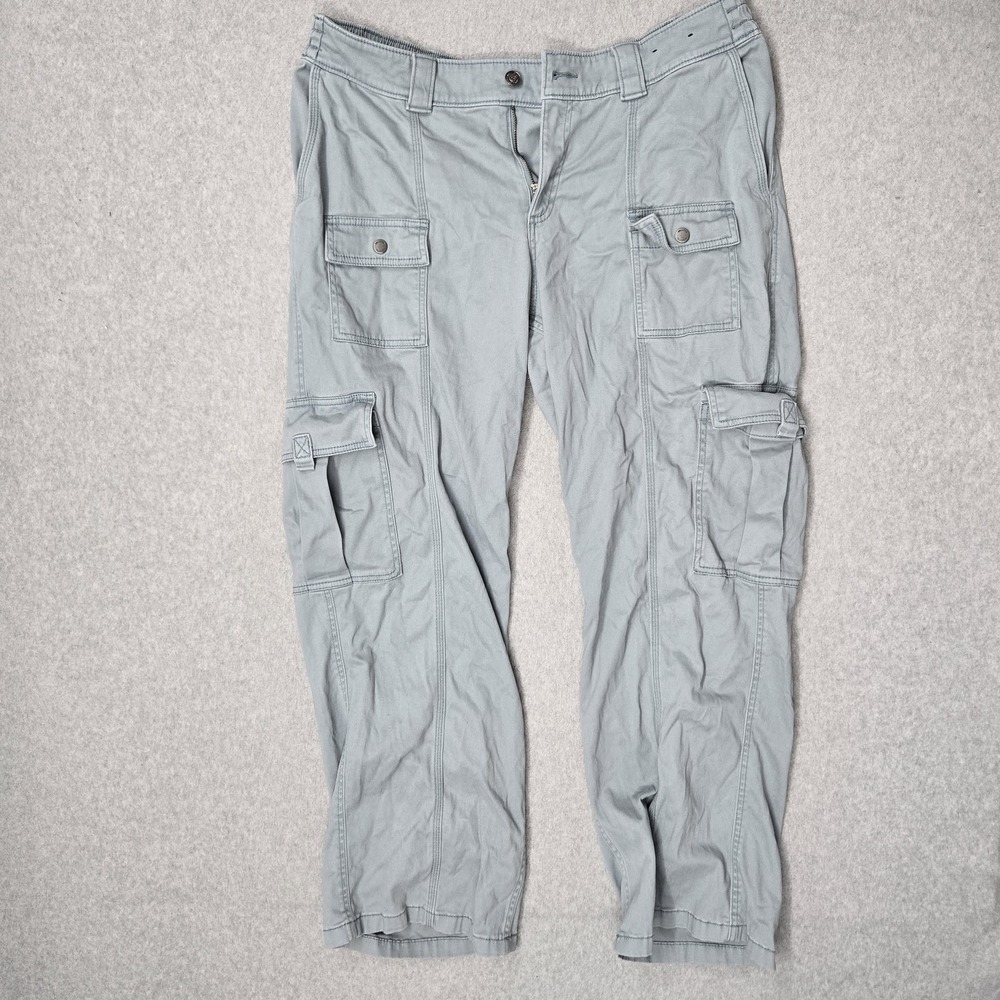 Hollister Women Pants 16R Light Blue Cargo Low-Rise Baggy Button